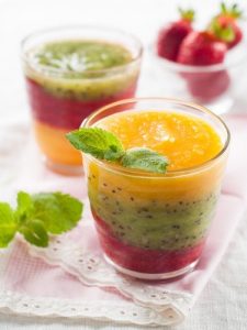 Mango mint smoothies with almond milk 